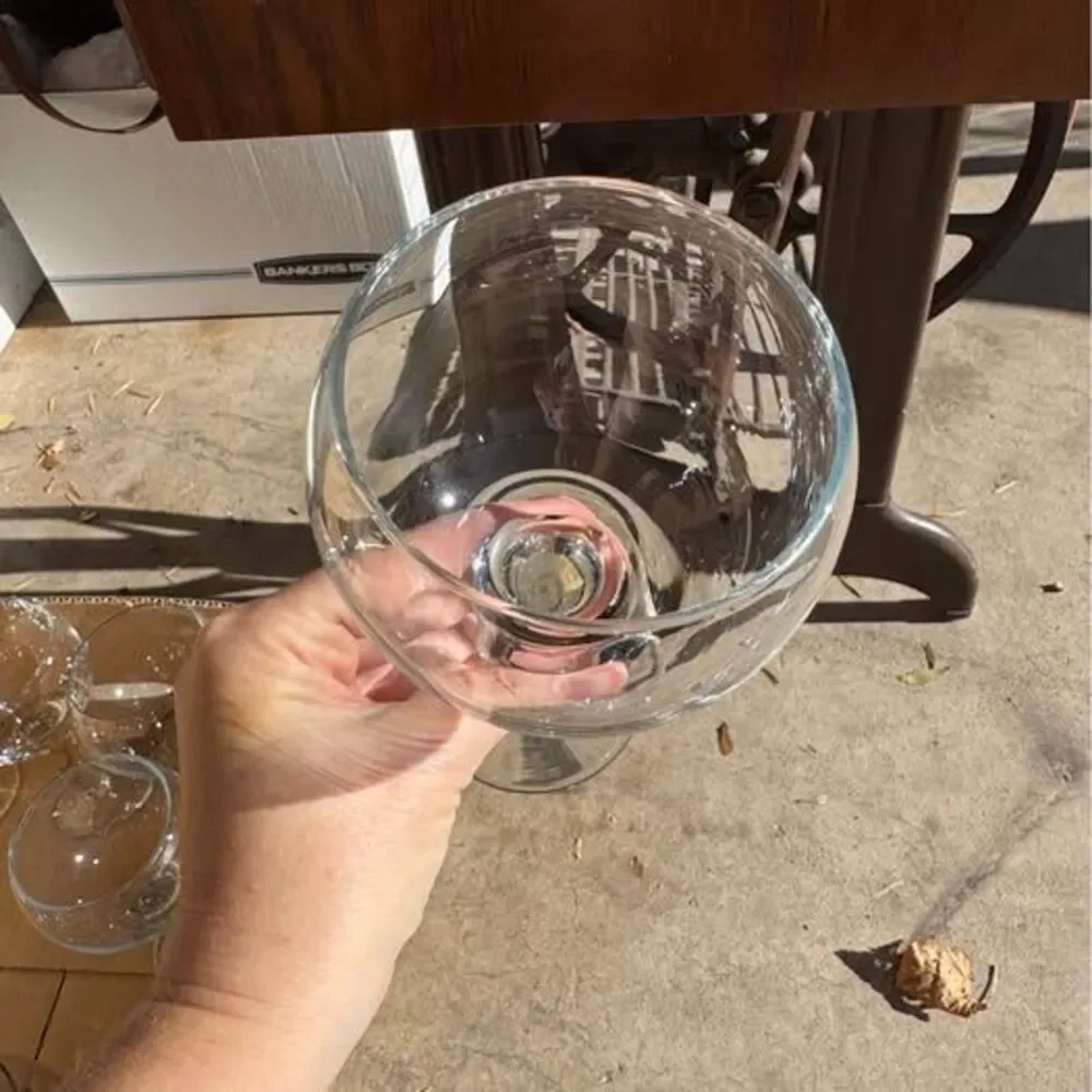 Vintage Crate & Barrel Inga Wine Glasses - Hand Blown, Discontinued, Set of 6
